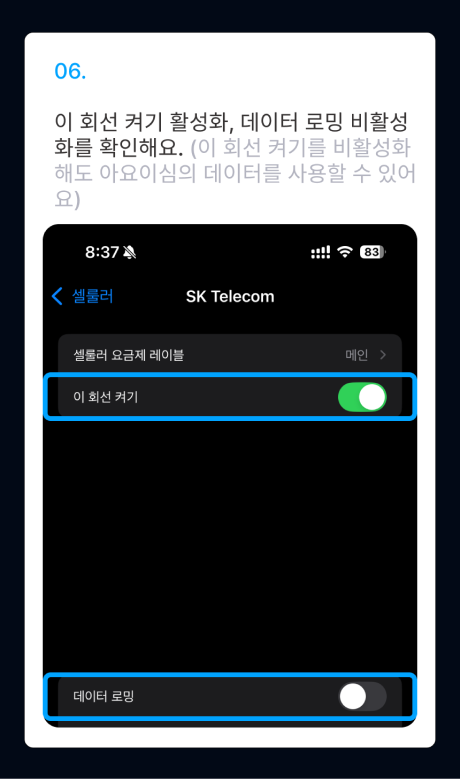 eSIM 설치 가이드