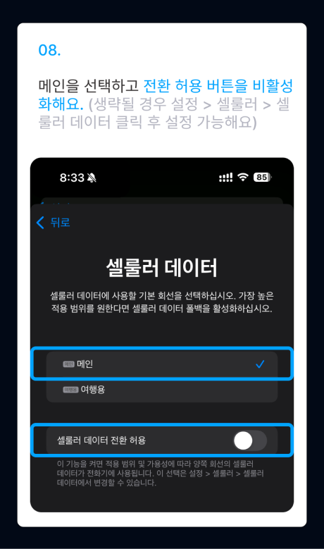 eSIM 설치 가이드