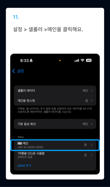 eSIM 설치 가이드